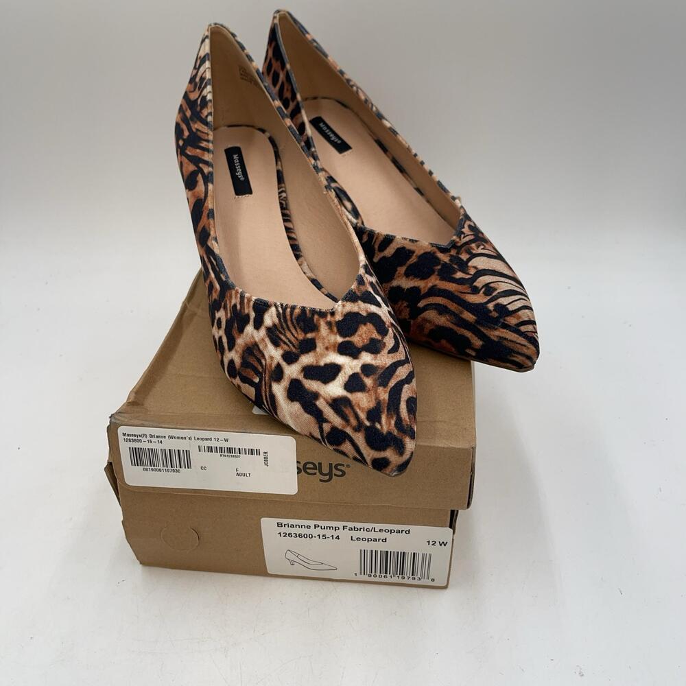Masseys Brianne Pump Shoes Womens Leopard Pointed Toe Kitten Pumps Size 12W